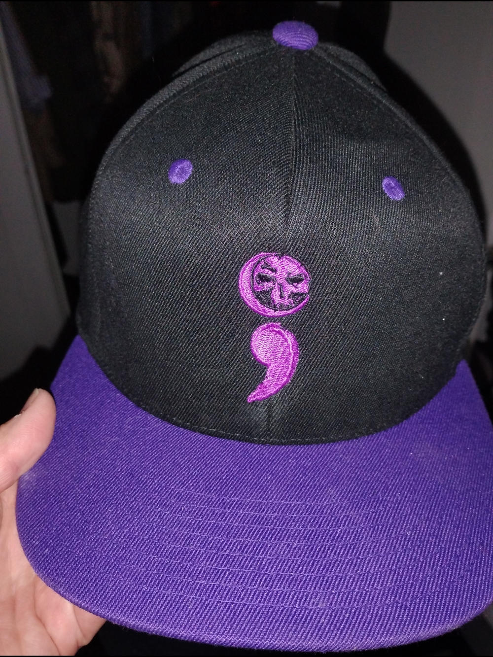"D€mons B€hind M€" Hat with Embroidered Semicolon Logo